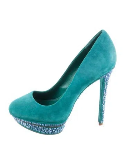 Pre-owned Brian Atwood Suede Pumps In Blue