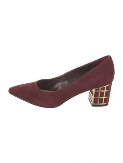 Pre-owned Brian Atwood Suede Pumps In Burgundy