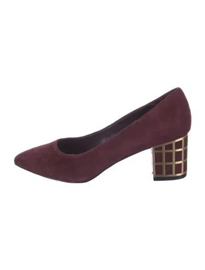 Pre-owned Brian Atwood Suede Pumps In Burgundy