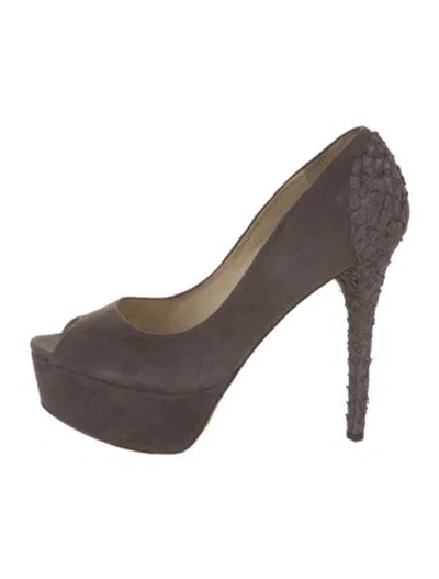 Pre-owned Brian Atwood Suede Pumps In Gray