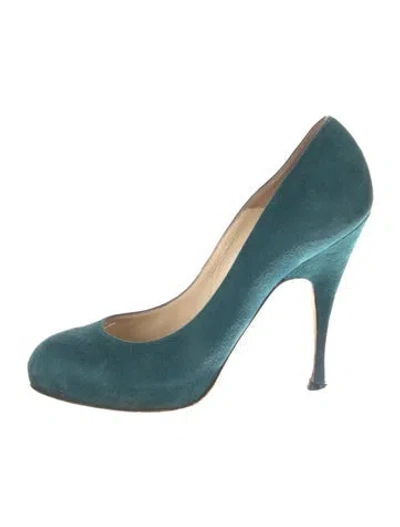 Pre-owned Brian Atwood Suede Pumps In Green