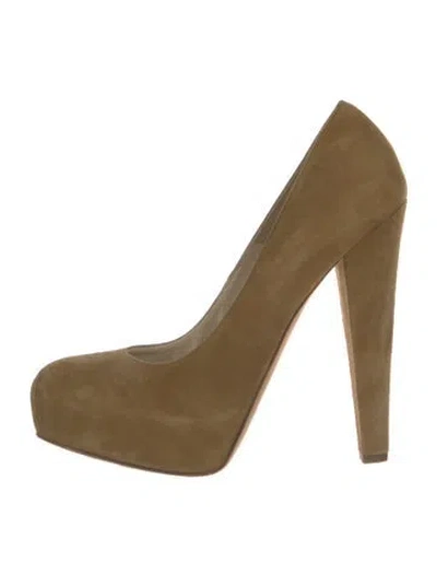 Pre-owned Brian Atwood Suede Pumps In Green