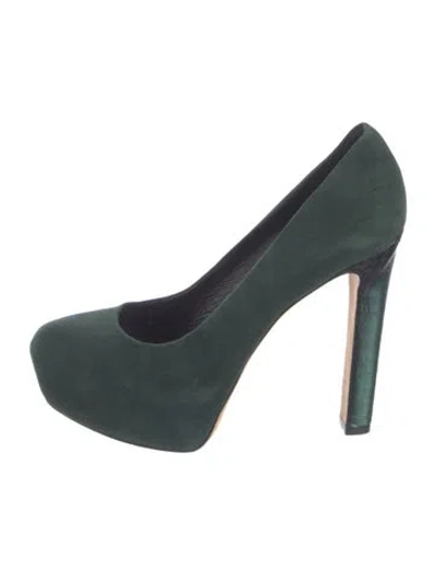 Pre-owned Brian Atwood Suede Pumps In Green