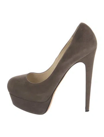 Pre-owned Brian Atwood Suede Pumps In Neutral