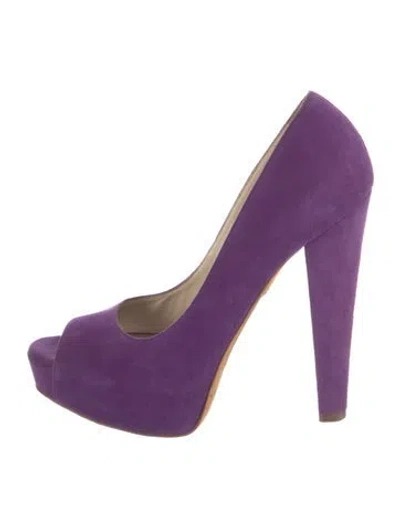 Pre-owned Brian Atwood Suede Pumps In Purple