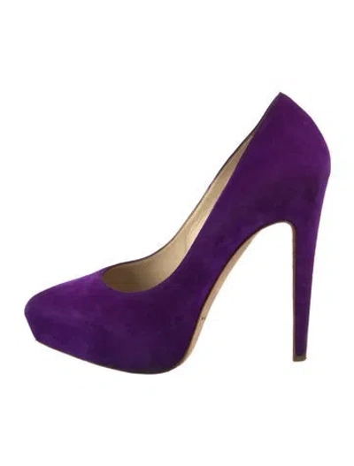 Pre-owned Brian Atwood Suede Pumps In Purple