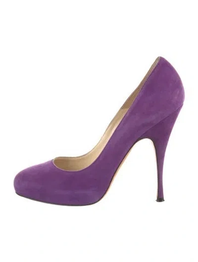 Pre-owned Brian Atwood Suede Pumps In Purple