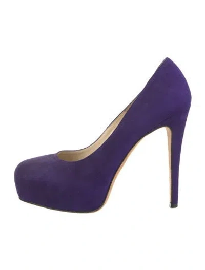 Pre-owned Brian Atwood Suede Pumps In Purple