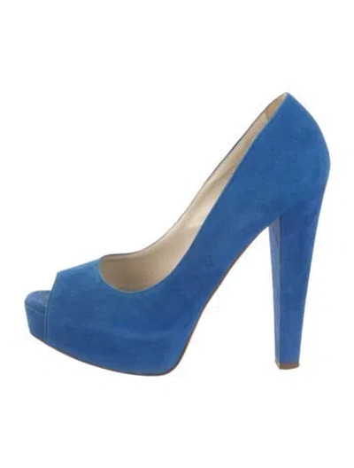 Pre-owned Brian Atwood Suede Sandals In Blue