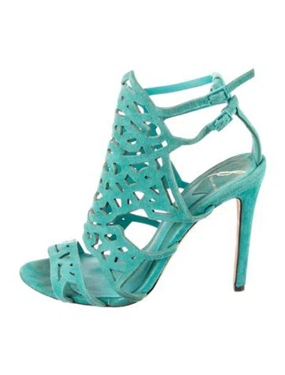 Pre-owned Brian Atwood Suede Sandals In Blue