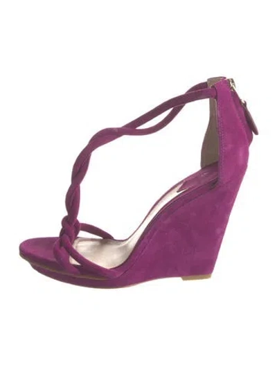 Pre-owned Brian Atwood Suede Sandals In Purple