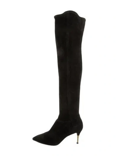 Pre-owned Brian Atwood Suede Sock Boots In Black