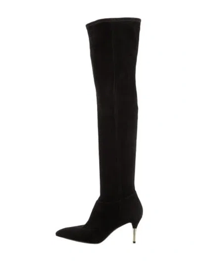Pre-owned Brian Atwood Suede Sock Boots In Black