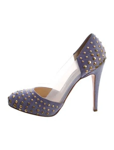 Pre-owned Brian Atwood Suede Studded Accents D'orsay Pumps In Multi