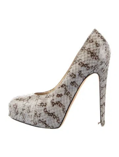 Pre-owned Brian Atwood Vintage Snakeskin Pumps In Multicolor