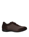 Brian Cress Man Sneakers Dark Brown Size 7 Leather, Textile Fibers In Brown