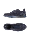 Brian Cress Man Sneakers Slate Blue Size 8 Soft Leather, Textile Fibers In Blue
