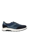 Brian Cress Man Sneakers Slate Blue Size 8 Soft Leather, Textile Fibers In Blue
