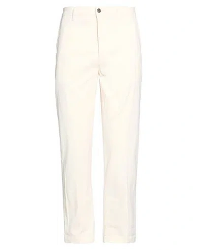 Brian Dales & Ltb Man Pants Off White Size 35 Cotton, Elastane In Neutral