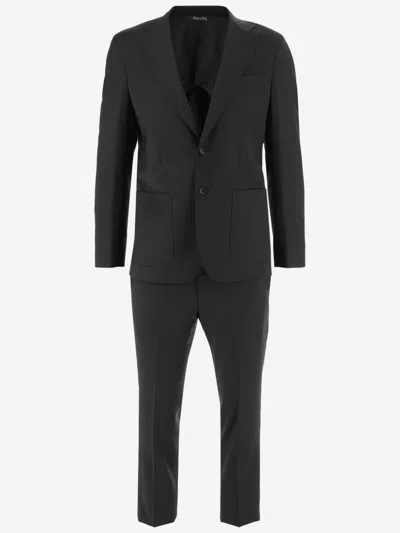 Brian Dales Black Single Breasted Suit In Brown