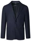Brian Dales Blue Wool Blend Blazer In Blue