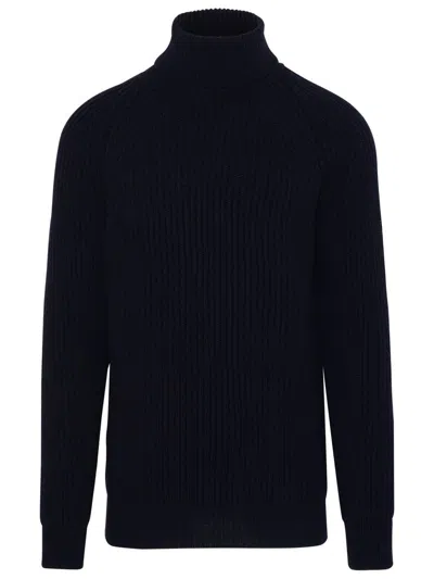 BRIAN DALES BRIAN DALES BLUE WOOL TURTLENECK SWEATER
