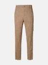 BRIAN DALES BROWN LINEN BLEND TROUSERS