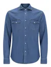 Brian Dales Camicia In Denim Di Cotone In Blue