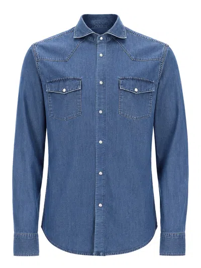 Brian Dales Camicia In Denim Di Cotone In Blue