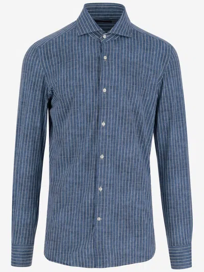 Brian Dales Classic Striped Shirt In Blue