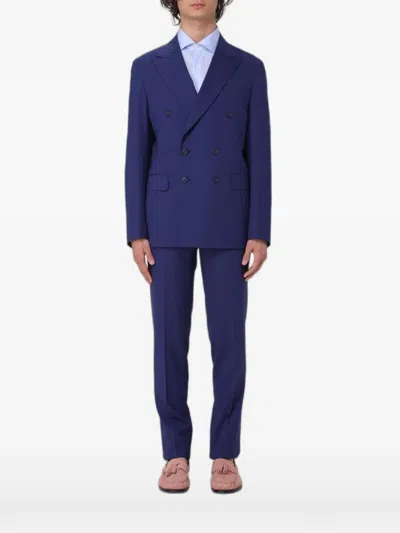 Brian Dales Double-breasted Suit In Blue