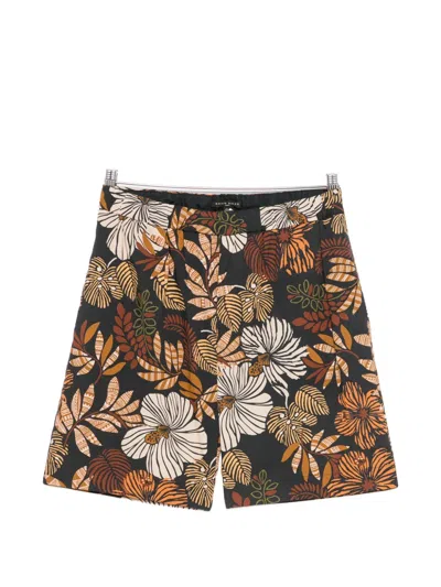 Brian Dales Floral-print Shorts In Brown