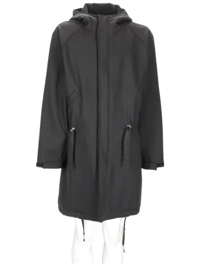 Brian Dales Hooded Jacket With Drawstring Waist And Structured Finish In Gray