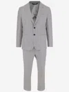 Brian Dales Light Gray Wool Suit With Single-breasted Blazer And Wide-leg Trousers In Grey