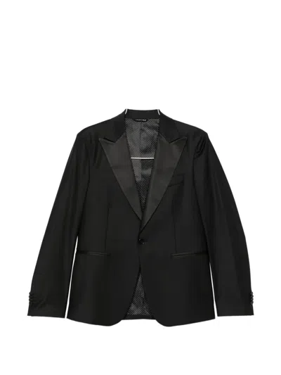 Brian Dales Long-sleeve Buttoned Suit In Black