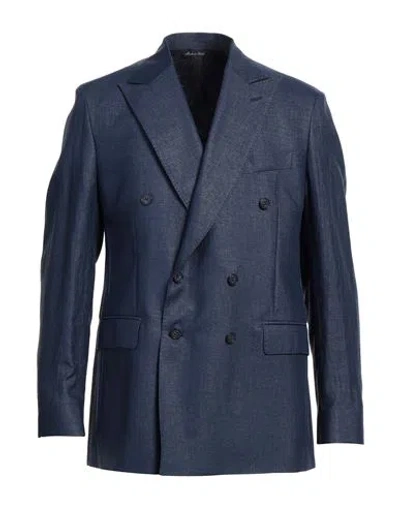Brian Dales Man Blazer Blue Size 42 Linen, Polyamide
