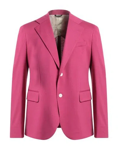 Brian Dales Man Suit Jacket Fuchsia Size 40 Cotton In Pink