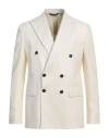 Brian Dales Man Blazer Ivory Size 42 Linen, Cotton In White