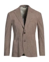 Brian Dales Man Blazer Khaki Size 46 Linen, Viscose, Elastane In Beige