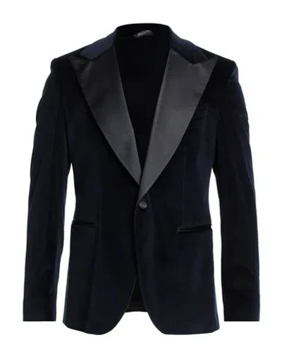 Brian Dales Man Blazer Midnight Blue Size 44 Cotton, Viscose, Elastane
