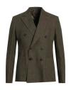 Brian Dales Man Blazer Military Green Size 44 Linen In Green