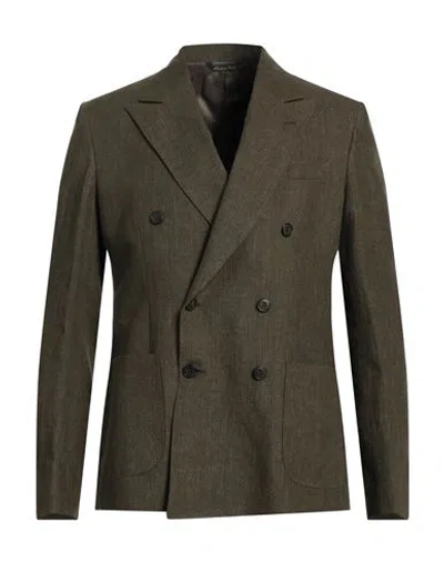 BRIAN DALES BRIAN DALES MAN BLAZER MILITARY GREEN SIZE 42 LINEN