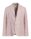 Brian Dales Man Blazer Pink Size 42 Linen, Silk In Pink