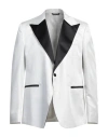 Brian Dales Man Blazer White Size 46 Acetate, Polyester, Polyamide In White