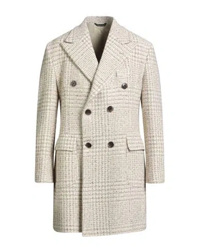 Brian Dales Man Coat Ivory Size 44 Wool, Polyamide In Neutral