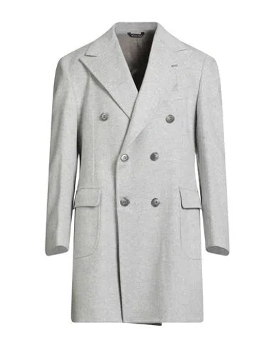 Brian Dales Man Coat Light Grey Size 42 Wool, Polyamide In Gray