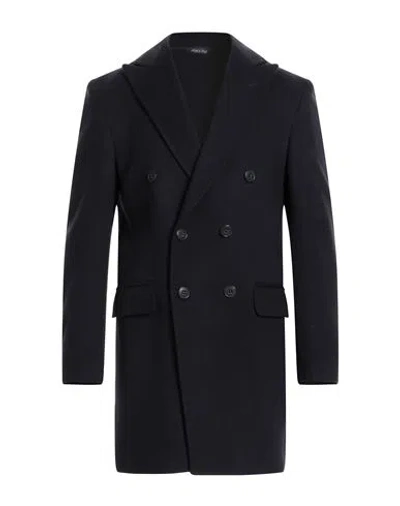 Brian Dales Man Coat Midnight Blue Size 38 Wool, Polyamide In Black