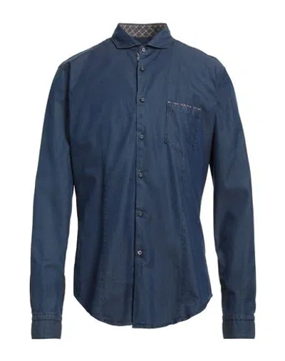 Brian Dales Man Denim Shirt Blue Size 16 Cotton