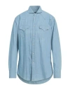 Brian Dales Man Denim Shirt Blue Size 16 ½ Cotton In Blue