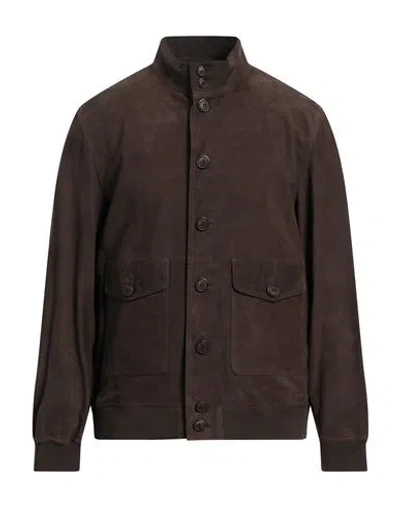 Brian Dales Man Jacket Chocolate Brown Size 44 Leather